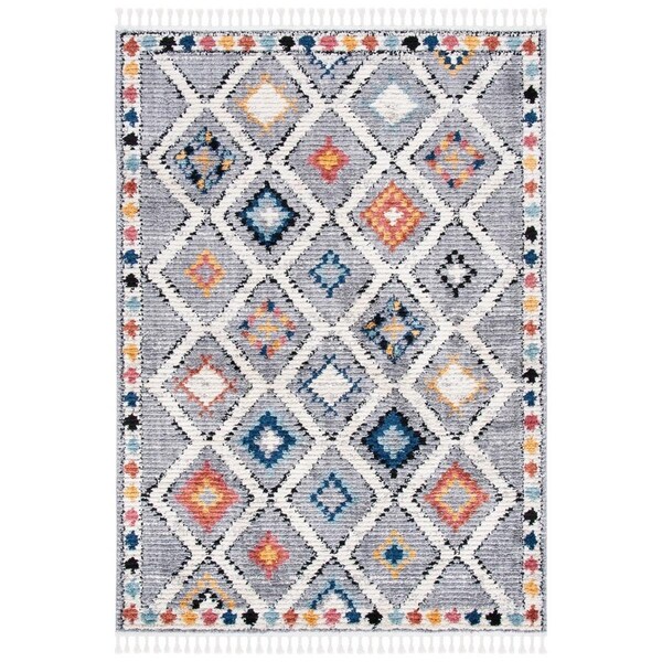 Safavieh 8 x 10 ft. Morocco Power Loomed Rectangle Area Rug Grey & Multi Color MRC965F-8 - main
